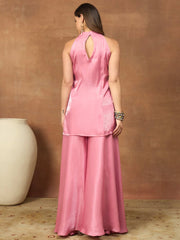 Women Floral Thread and Sequinned Embroidered Kurta with Palazzo