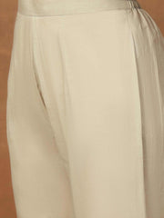 Women Floral Embroidered Regular Thread Work Chanderi Cotton Kurta with Trousers & With Dupatta
