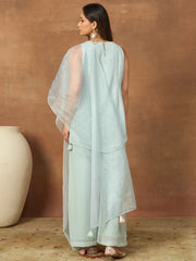Women Floral Embroidered Regular Thread Work Kurta with Palazzos & With Dupatta