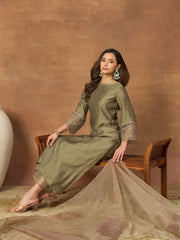 Women Regular Kurta with Trousers & With Dupatta