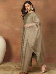 Women Regular Kurta with Trousers & With Dupatta
