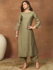 Women Regular Kurta with Trousers & With Dupatta