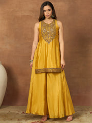 Women Ethnic Motifs Embroidered Regular Thread Work Kurta with Palazzos & With Dupatta