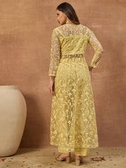 Women Floral Embroidered Regular Thread Work Kurta with Trousers