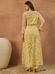 Women Floral Embroidered Regular Thread Work Kurta with Trousers