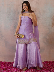 Women Ethnic Motifs Embroidered Regular Kurta with Sharara & With Dupatta