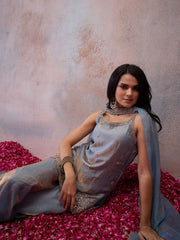 Women Ethnic Motifs Embroidered Regular Sequinned Kurta with Sharara & With Dupatta