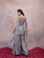 Women Ethnic Motifs Embroidered Regular Sequinned Kurta with Sharara & With Dupatta