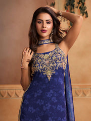 Women Floral Embroidered Regular Kurta with Sharara & With Dupatta