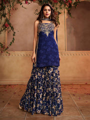 Women Floral Embroidered Regular Kurta with Sharara & With Dupatta