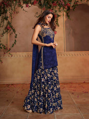 Women Floral Embroidered Regular Kurta with Sharara & With Dupatta