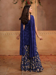 Women Floral Embroidered Regular Kurta with Sharara & With Dupatta