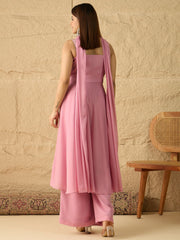 Women Floral Embroidered Regular Sequinned Kurta with Palazzos & With Dupatta