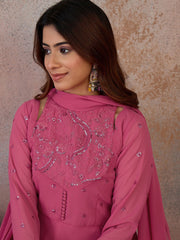 Women Ethnic Motifs Embroidered Empire Sequinned Kurta with Trousers & With Dupatta