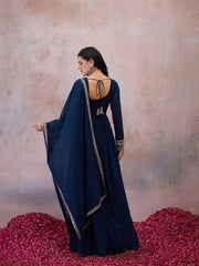 Women Embroidered Grandeur & Majestic Artwork Georgette Anarkali Kurta