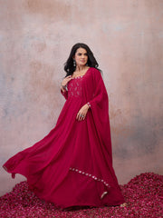Women Embroidered Sequinned Georgette Anarkali Kurta