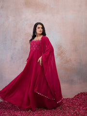 Women Embroidered Sequinned Georgette Anarkali Kurta