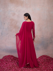 Women Embroidered Sequinned Georgette Anarkali Kurta