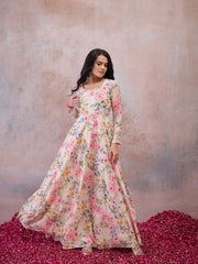 Women Floral Printed Floral Georgette Anarkali Kurta