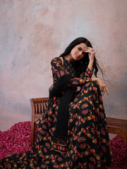 Women Paisley Printed Floral Georgette Anarkali Kurta