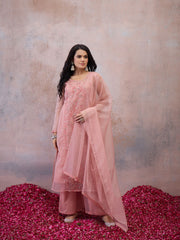 Women Floral Embroidered Regular Thread Work Kurta with Sharara & With Dupatta (Copy)
