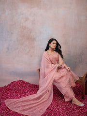 Women Floral Embroidered Regular Thread Work Kurta with Sharara & With Dupatta (Copy)