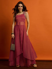 Women Layered Thread Work Kurta with Palazzos