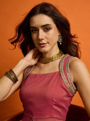 Women Layered Thread Work Kurta with Palazzos