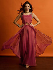 Women Layered Thread Work Kurta with Palazzos