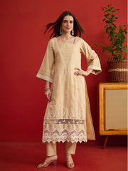 Women Motifs Embroidered Regular Pure Silk Kurta with Trousers & Dupatta
