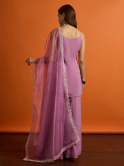 Women Floral Embroidered Regular Thread Work Kurta with Palazzos & Dupatta