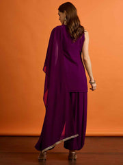 Women Ethnic Motifs Embroidered Regular Thread Work Kurta with Harem Pants & With Dupatta