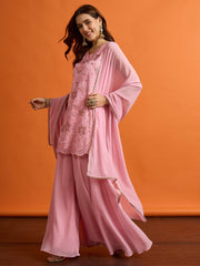 Women Ethnic Motifs Embroidered Regular Thread Work Kurta with Palazzos & With Dupatta
