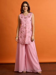 Women Ethnic Motifs Embroidered Regular Thread Work Kurta with Palazzos & With Dupatta