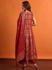 Women Ethnic Motifs Regular Pure Silk Kurta with Palazzos & With Dupatta