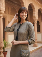 Women Embroidered Thread Work Lace Frills Bows and Ruffles Kurta