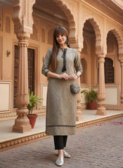 Women Embroidered Thread Work Lace Frills Bows and Ruffles Kurta