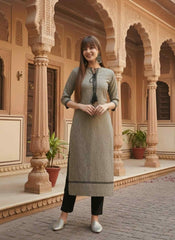 Women Embroidered Thread Work Lace Frills Bows and Ruffles Kurta