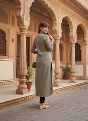 Women Embroidered Thread Work Lace Frills Bows and Ruffles Kurta