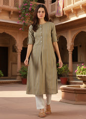 Golden Beigr Women Kurta