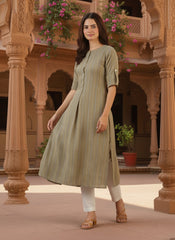 Golden Beigr Women Kurta