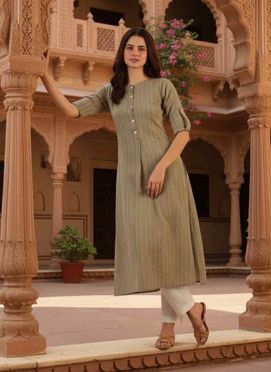 Golden Beigr Women Kurta