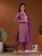 Women Ethnic Motifs Embroidered Kurta with Trouser & Dupatta