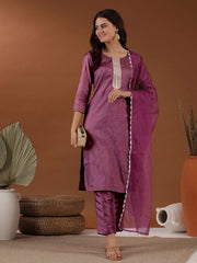Women Ethnic Motifs Embroidered Kurta with Trouser & Dupatta