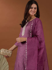 Women Ethnic Motifs Embroidered Kurta with Trouser & Dupatta
