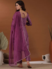 Women Ethnic Motifs Embroidered Kurta with Trouser & Dupatta