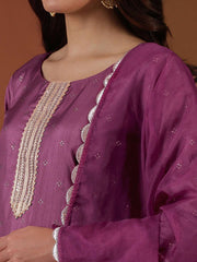 Women Ethnic Motifs Embroidered Kurta with Trouser & Dupatta