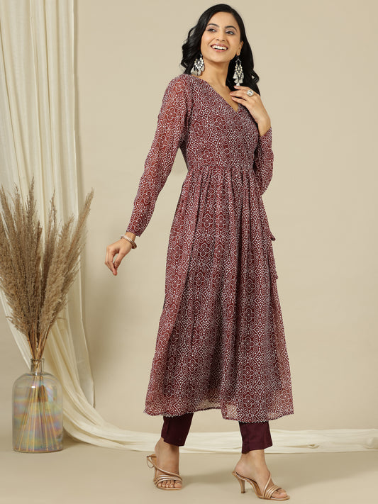 Women Bandhani Printed Kurta with Trouser