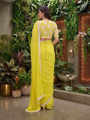 Embroidered Poly Georgette Saree