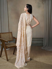Floral Embroidered Sequinned Saree